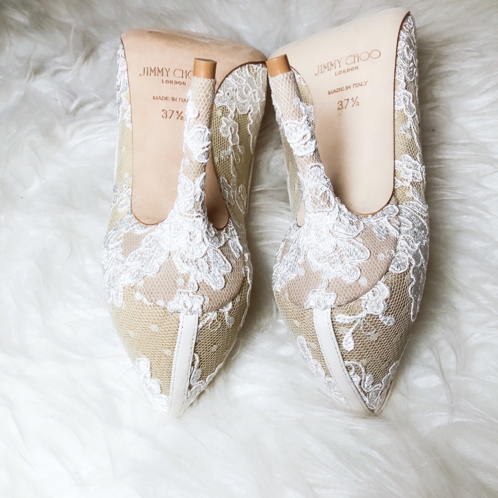 ❤️SOLD❤️new Jimmy Choo LOVE floral lace pumps 37.5 - Picture 6 of 9